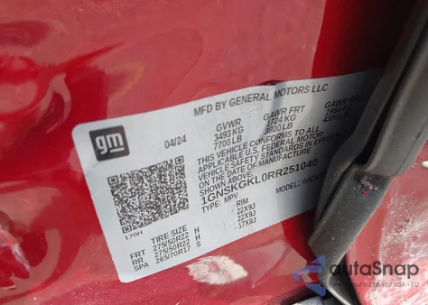 2024 Chevrolet Suburban 4Wd High Country из США, поврежденный, VIN 1GNSKGKL0RR251040